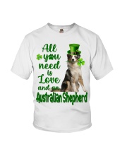 Lucky Need - BLUE MERLE Australian Shepherd Youth T-Shirt tile