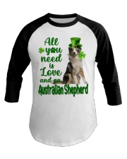 Lucky Need - BLUE MERLE Australian Shepherd Baseball Tee tile