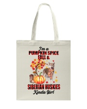 Pumpkin Girl - Siberian Huskies Tote Bag tile
