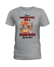 Pumpkin Girl - Siberian Huskies Ladies T-Shirt tile
