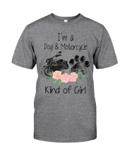 Girl love Dog and Motorcycle Classic T-Shirt front