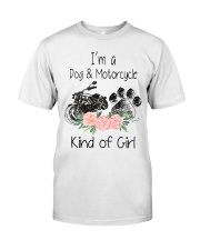 Girl love Dog and Motorcycle Premium Fit Mens Tee tile