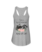 Girl love Dog and Motorcycle Ladies Flowy Tank tile
