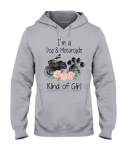 Girl love Dog and Motorcycle Hooded Sweatshirt tile