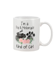 Girl love Dog and Motorcycle Mug tile