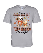 Pumpkin Kinda - Teddy Bear Dog V-Neck T-Shirt tile
