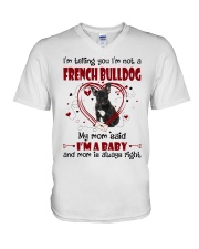 Dog Baby - French Bulldog 1 V-Neck T-Shirt tile