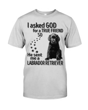 I asked God - Labrador retriever Premium Fit Mens Tee tile