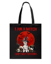 Karma - BLACK Chihuahua Tote Bag tile