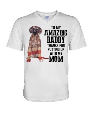 Amazing Daddy - Rhodesian Ridgeback V-Neck T-Shirt tile