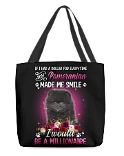 Millionaire - BLACK Pomeranian All-Over Tote tile