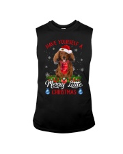 Little Christmas - Red Long Haired Dachshund Sleeveless Tee tile