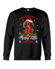 Little Christmas - Red Long Haired Dachshund Crewneck Sweatshirt tile
