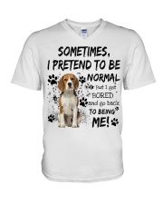 Sometimes - beagle V-Neck T-Shirt tile