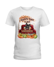 Pumpkin House - American Akita Ladies T-Shirt tile