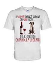 She Also Needs - Catahoula Leopard V-Neck T-Shirt tile
