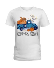 156 Country Roads Dachshund 2 Ladies T-Shirt tile