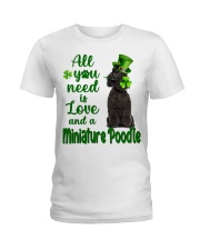 Lucky Need - BLACK Miniature Poodle Ladies T-Shirt tile