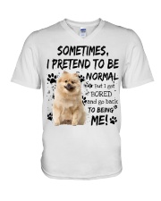 Sometimes - CREAM Keeshond V-Neck T-Shirt tile