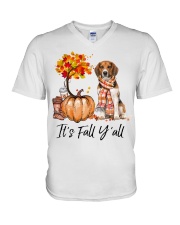 It is Fall - Beagle 2 V-Neck T-Shirt tile