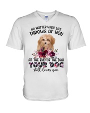 At The End - APRICOT Maltipoo V-Neck T-Shirt tile