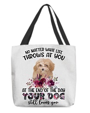 At The End - APRICOT Maltipoo All-Over Tote tile