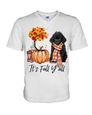 It is Fall - Toy Poodle 1 V-Neck T-Shirt tile