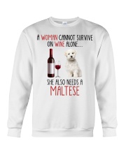 She Also Needs - Maltese Crewneck Sweatshirt tile