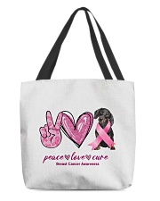 Cure - BLACK Dachshund All-Over Tote tile