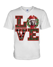 Christmas Love - SILVER Labrador V-Neck T-Shirt tile
