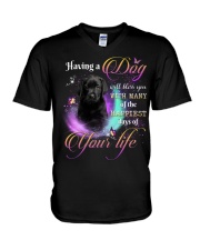 Happiest - BLACK Labrador Pup V-Neck T-Shirt tile