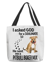 Canine Soulmate - Pitbull Boxer Mix All-Over Tote tile