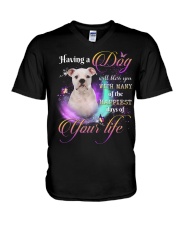 Happiest - American Bulldog 2 V-Neck T-Shirt tile