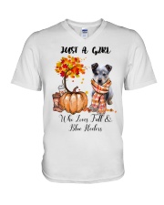 Fall And - Blue Heeler V-Neck T-Shirt tile