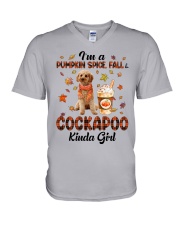 Pumpkin Kinda - APRICOT Cockapoo V-Neck T-Shirt tile