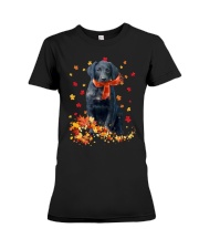 Autumn Leaves Scraf - Labrador Retriever 1 Premium Fit Ladies Tee tile