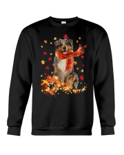 Autumn Leaves Scraf Australian Shepherd 1 Crewneck Sweatshirt tile