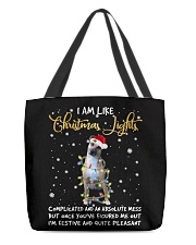 Christmas Lights - Black Mouth Cur All-Over Tote tile