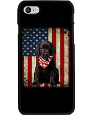 Labrador Black - American Flag Phone Case tile