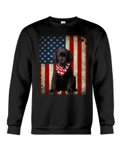 Labrador Black - American Flag Crewneck Sweatshirt tile