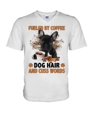 Fueled By - French Bulldog V-Neck T-Shirt tile