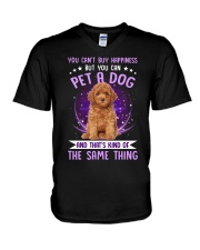 Same Thing - RED Miniature Poodle V-Neck T-Shirt tile