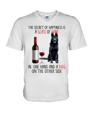 Happiness - BLACK German Shepherd V-Neck T-Shirt tile