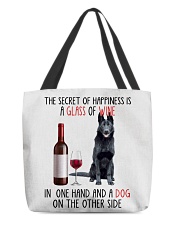 Happiness - BLACK German Shepherd All-Over Tote tile