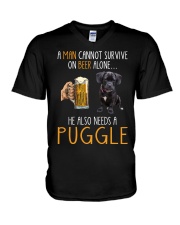 Beer Alone - Puggle 2 V-Neck T-Shirt tile