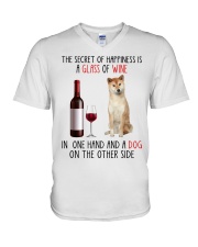 Happiness - Shiba Inu 1 V-Neck T-Shirt tile