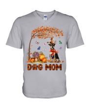 Pumpkin Mom - German Pinscher V-Neck T-Shirt tile