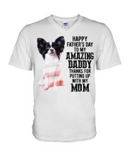 Father Day - Papillon V-Neck T-Shirt tile