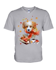Autumn Leaves Shih-Poo V-Neck T-Shirt tile