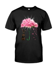 Pink Umbrella - BLACK Miniature Pinscher Premium Fit Mens Tee tile